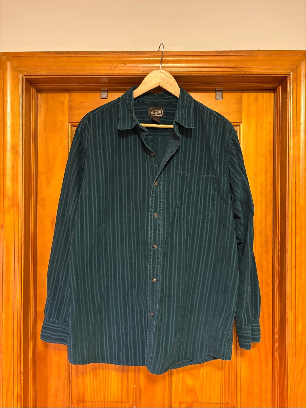 C.E. Schmidt Workwear XL Button-Up Shirt - Dark Teal Corduroy